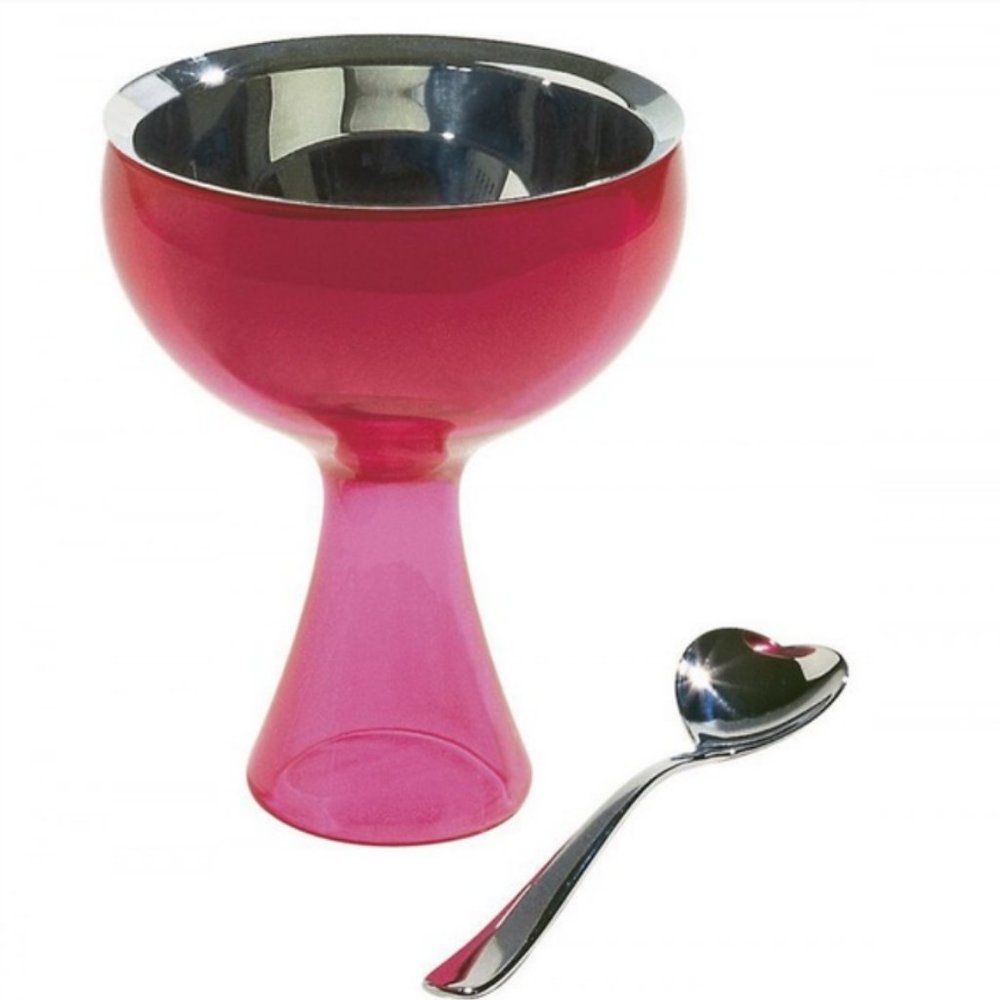 Alessi by miri big love plastic bowl stand pink nwt